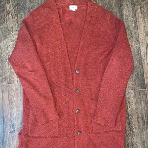 Rust color cardigan with buttons